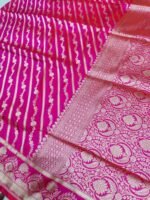 Handwoven Pure Banarasi Mashru Satin Silk Saree - Image 4
