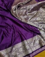 Pure Hanloom Satin Silk Plain Border Saree
