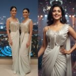 Ready-To-Wear Saree In Black & White Color With Stitched Blouse - Image 2