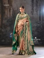 "Pure Banarasi Contrast Silk Saree With Hand Kundan Work & Dupatta" - Image 2